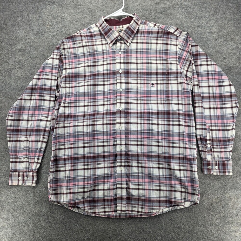 CINCH Shirt Mens XL Button Down Brown Plaid Long Sleeve